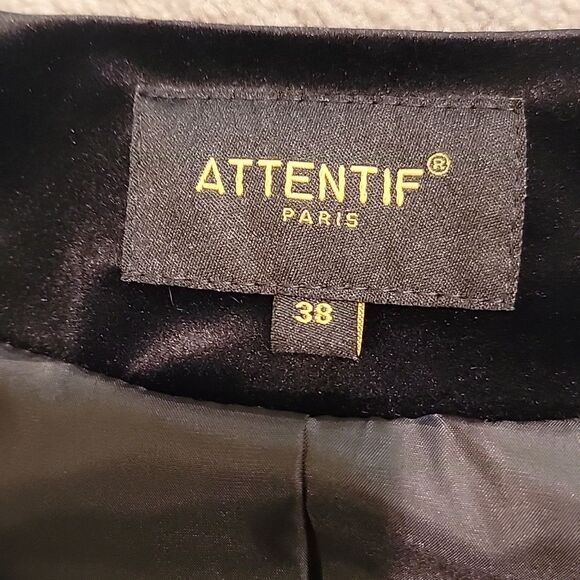 NWOT Attentif Paris Black Velvet Women's Vest Sz Med (38) - Picture 6 of 8